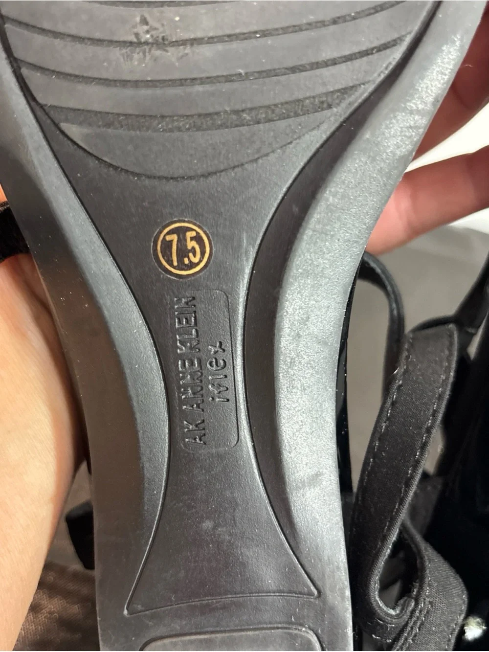 Anne Klein Black Ankle-Strap Sandals. Sz 7.5. 9/17